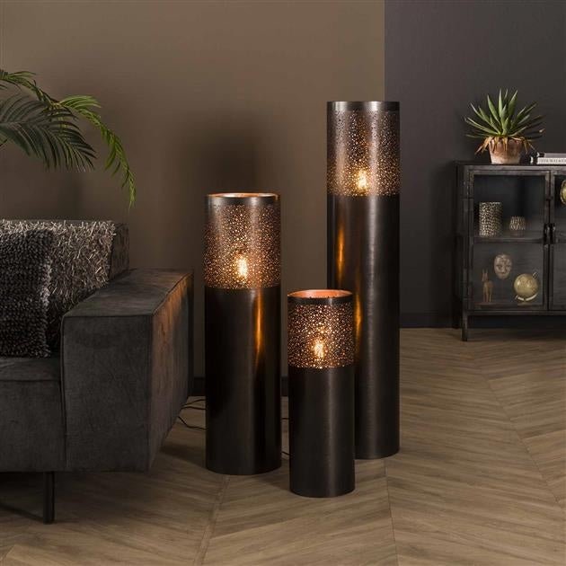 Lampada da terra Eleanor Black Nickel DH Interno Nero LxLxH 68x25x25 Nickel Foto atmosferica in situazione