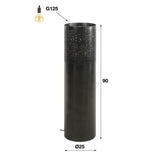 Lampada da terra Eleanor Black Nickel DH Interno Nero LxLxH 96x30x30 Nickel Bianco Indicazione dimensione foto