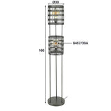Lampada da terra Mori DH Interior Nero LxLxH 172x35x35 Nickel Bianco Indicazione dimensione foto