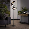 Lampada da terra Otan DH Interior Carbone LxPxH 57x38x26 Metallo Foto atmosferica vista frontale diagonale