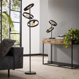 Lampada da terra Otan DH Interior Carbone LxPxH 57x38x26 Metallo Foto atmosferica vista frontale diagonale