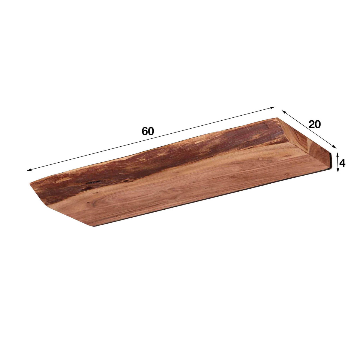 Mensola da parete Durris DH Interior Acacia LxLxH 63x22x7 Legno di acacia Bianco Indicazione dimensione foto