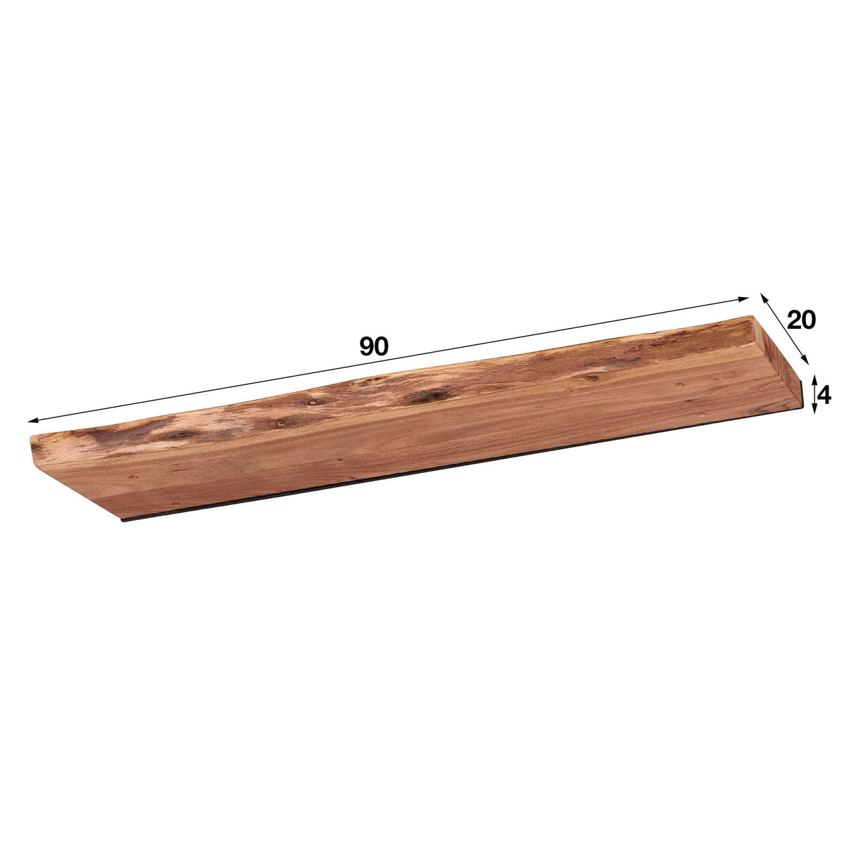 Mensola da parete Durris DH Interior Acacia LxLxH 93x22x7 Legno di acacia Bianco Indicazione dimensione foto