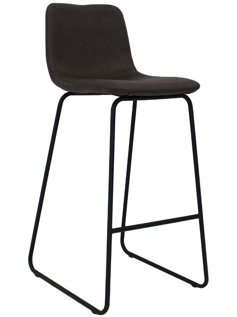Sgabello da bar Brentt Dimehouse Antracite LxLxH 84x60x49 Microfibra Bianco foto diagonale vista frontale