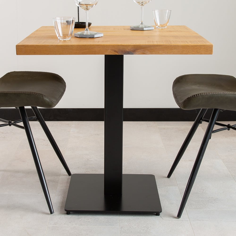 Tavolo da pranzo Tavolo da bistrot Quadrato Dimehouse Marrone LxPxH 66x66x7 Legno di mango Dettaglio fotografico atmosferico