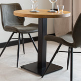 Tavolo da pranzo Tavolo da bistrot Rotondo Dimehouse Marrone LxPxA 77x77x7 Legno di mango Dettaglio fotografico atmosferico