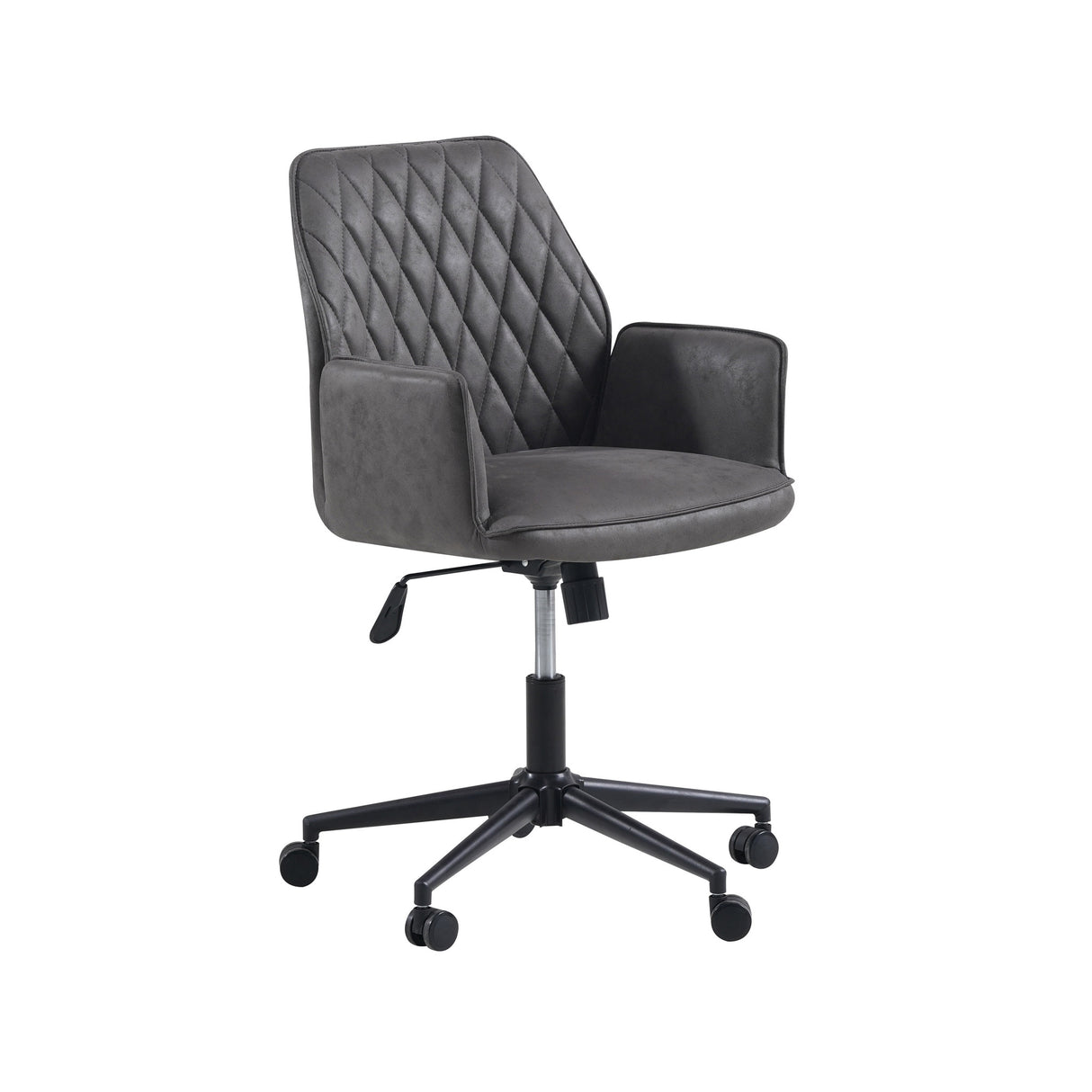 Sedia da ufficio Novan Dimehouse Antracite LxPxH 72x63x58 Tessuto Bianco foto diagonale vista frontale