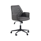 Sedia da ufficio Novan Dimehouse Antracite LxPxH 72x63x58 Tessuto Bianco foto diagonale vista frontale