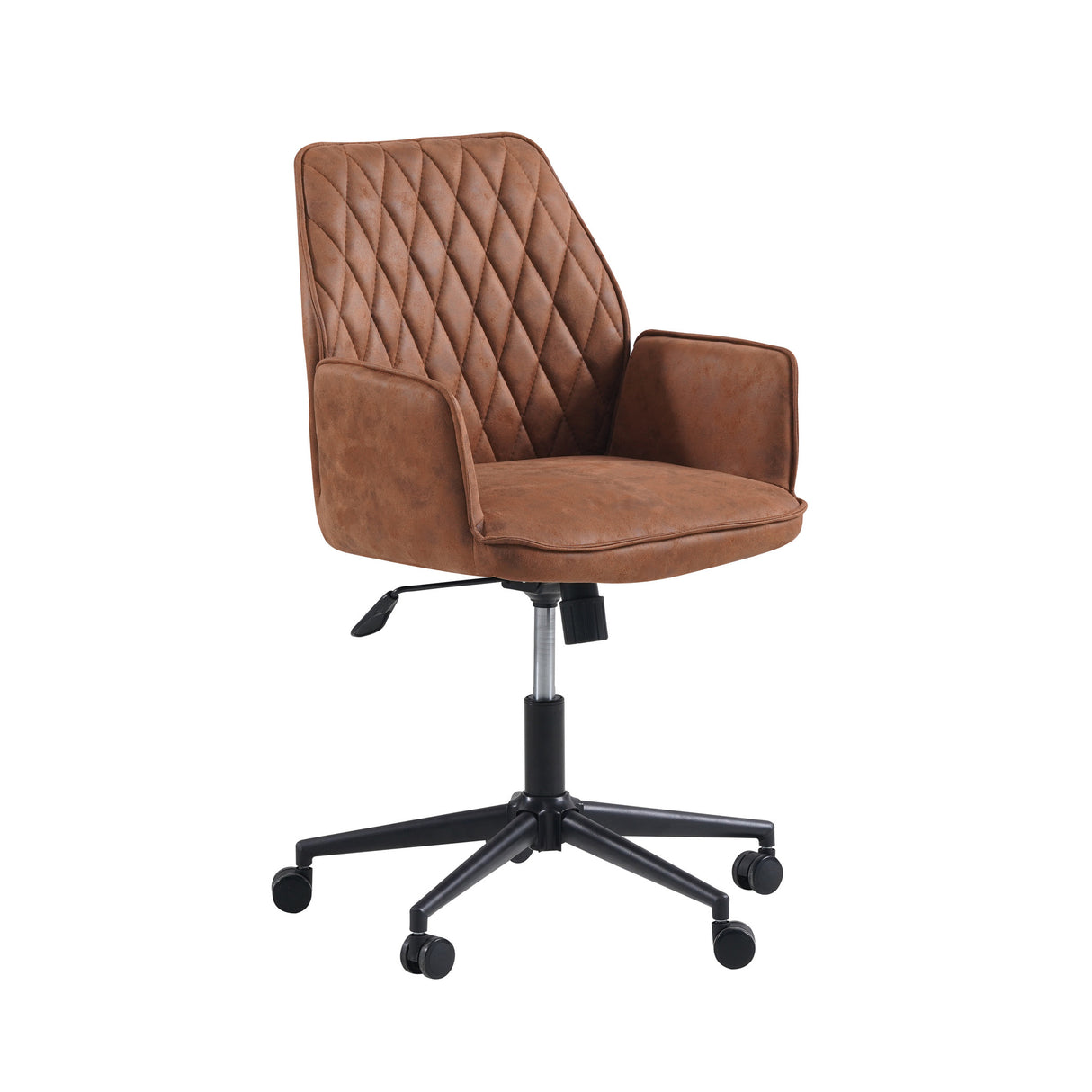 Sedia da ufficio Novan Dimehouse Cognac LxPxH 72x63x58 Tessuto Bianco foto diagonale vista frontale