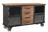 Credenza Bryce Dimehouse Marrone LxPxH 153x80x40 Legno di mango Vista frontale diagonale della foto bianca