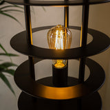 Lampada da terra Maya Dimehouse Nero LxPxH 51x36x33 Metallo Atmosferico dettaglio fotografico