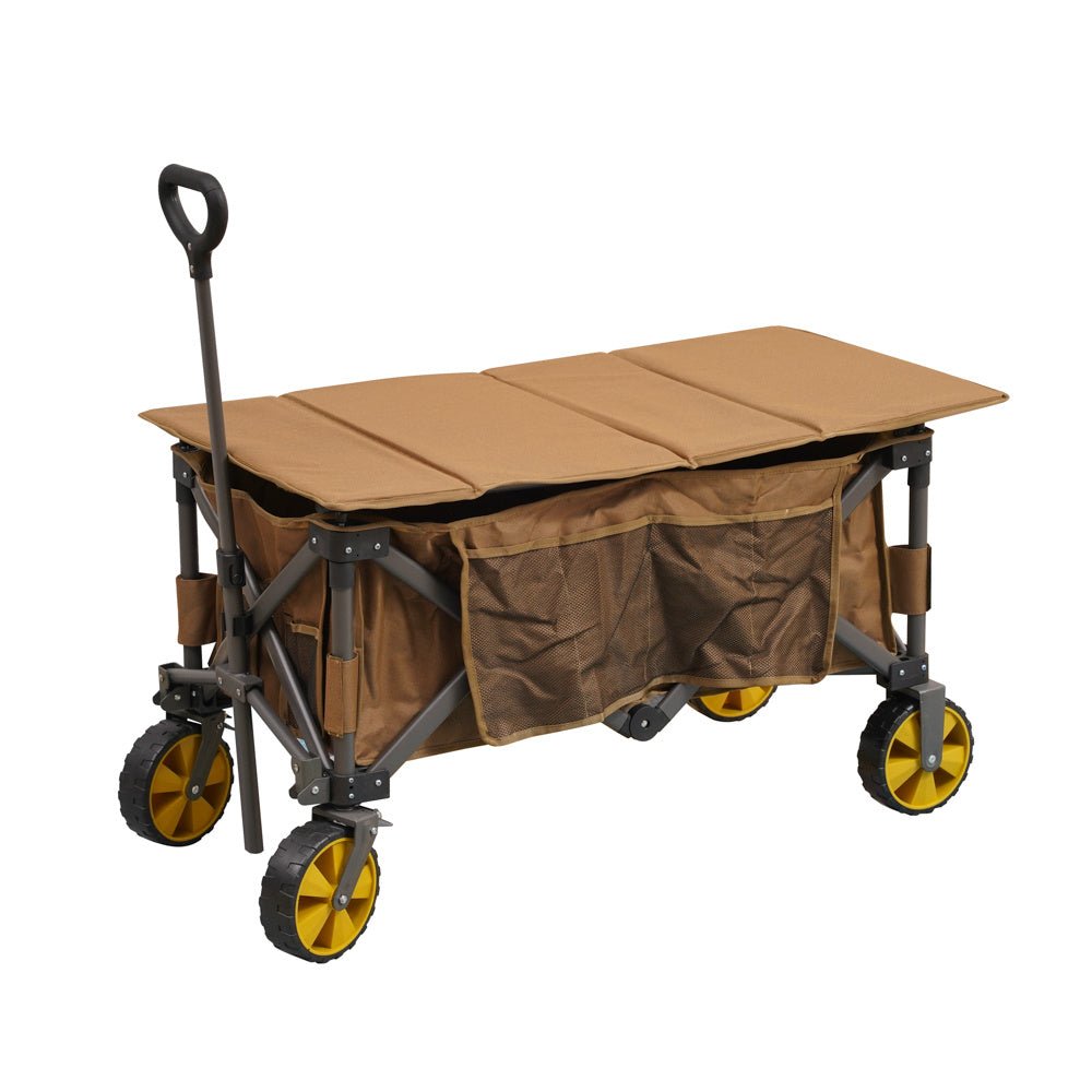 Carrello Carretto pieghevole marrone 90x50x55 cm Dimehouse Marrone LxPxH 75x28x28 Alluminio Foto bianca vista diagonale frontale