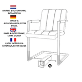 Set di 4 sedie da pranzo industriali Jackson Brown - Microfibra - Con braccioli