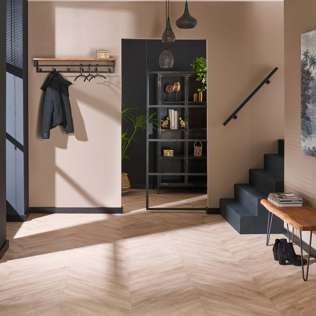 Appendiabiti Henry DH Interior Acacia LxPxH 106x42x22 Legno di acacia Foto atmosferica vista frontale