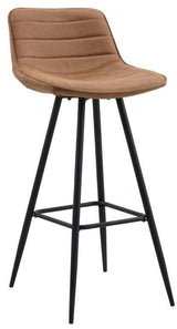 Sgabello da bar Kenton Dimehouse Cognac LxPxH 84x54x49 Microfibra Bianco foto diagonale vista frontale