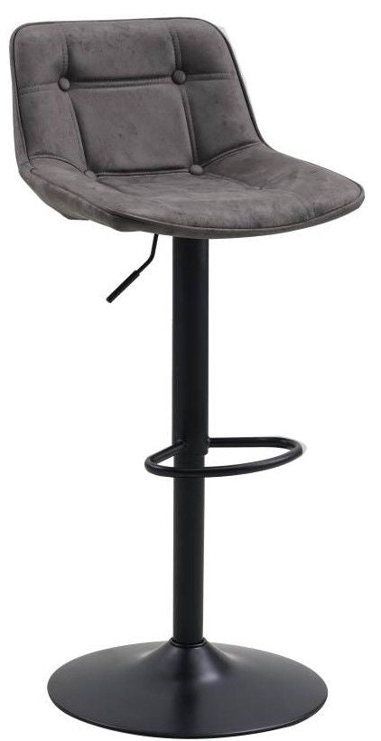 Sgabello da bar Keston Dimehouse Antracite LxLxH 82x52x39 Microfibra Bianco foto diagonale vista frontale