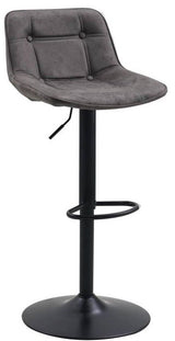 Sgabello da bar Keston Dimehouse Antracite LxLxH 82x52x39 Microfibra Bianco foto diagonale vista frontale