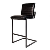 Sgabello Kuba Dimehouse Nero LxPxH 93x58x53 Ecopelle Foto bianca vista frontale diagonale