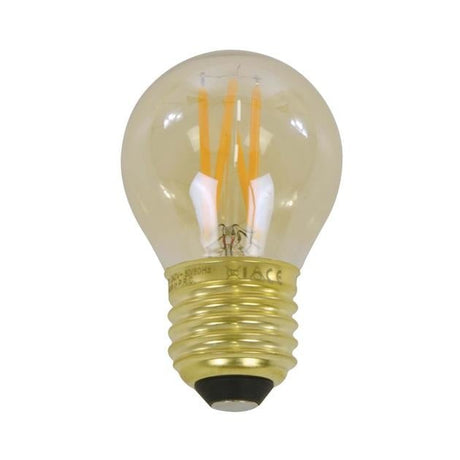 Sorgente luminosa Filamento LED Lampadina Ø4,5 DH Interno Vetro color ambra LxPxH 8x5x5 Vetro color ambra Foto bianca vista frontale