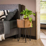 Comodino Hans DH Interior Mango LxLxH 45x45x30 Legno di mango Foto atmosferica vista frontale diagonale