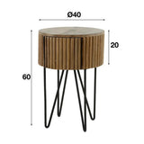 Comodino Hans DH Interior Mango LxLxH 45x45x30 Legno di mango Indicazione della dimensione della foto in bianco