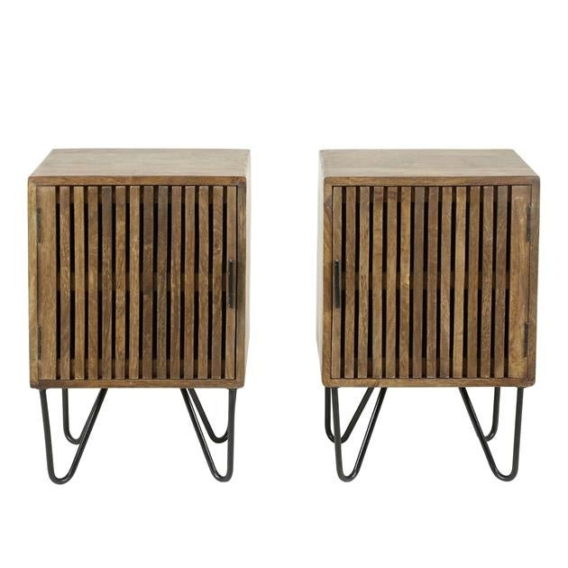 Comodino Tory DH Interior Mango LxLxH 65x45x35 Legno di mango Vista frontale della foto bianca