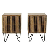 Comodino Tory DH Interior Mango LxLxH 65x45x35 Legno di mango Vista frontale della foto bianca