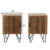 Comodino Tory DH Interior Mango LxLxH 65x45x35 Legno di mango Indicazione della dimensione della foto in bianco