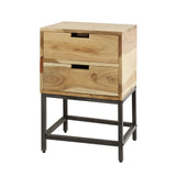 Comodino Lou DH Interno Acacia LxLxH 46x40x36 Legno di acacia Bianco foto vista frontale