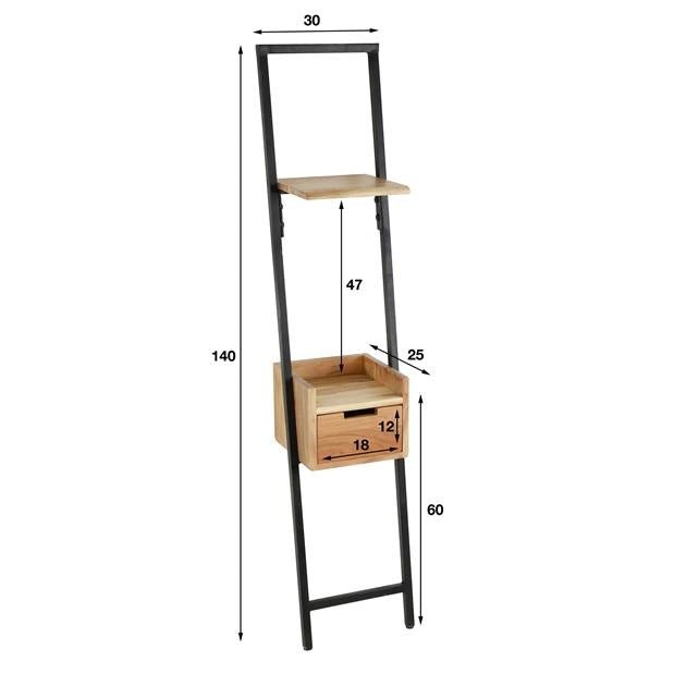 Comodino Vanessa DH Interior Acacia LxLxH 140x30x25 Legno di acacia Bianco Indicazione dimensione foto