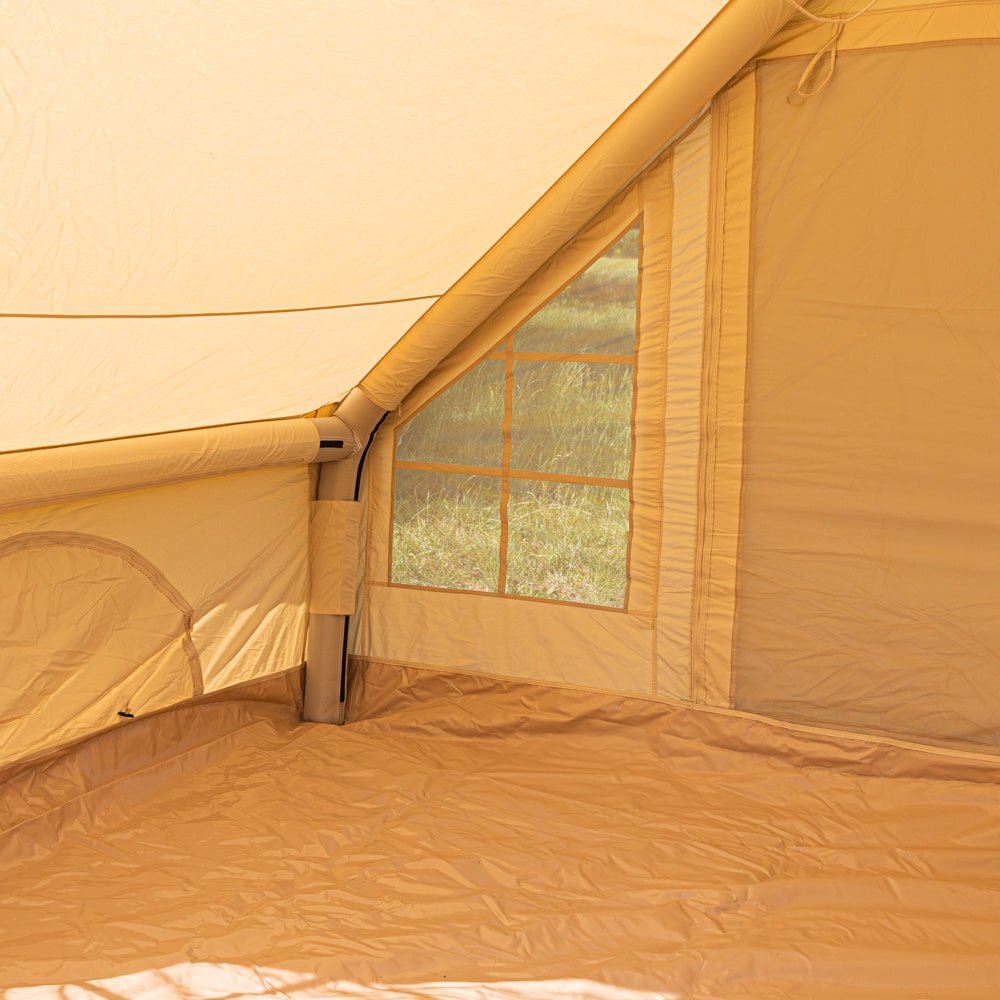 Tenda Quattro Persone Gonfiabile Beige 300x200x210 cm Dimehouse Beige LxPxH 75x48x38 Cotone Atmosfera foto diversa