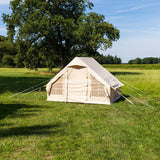 Tenda Quattro Persone Gonfiabile Beige 300x200x210 cm Dimehouse Beige LxPxA 75x48x38 Cotone Foto atmosferica vista frontale diagonale