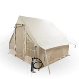 Tenda Quattro Persone Gonfiabile Beige 300x200x210 cm Dimehouse Beige LxPxH 75x48x38 Cotone Bianco vista laterale della foto