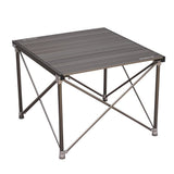 Tavolo da campeggio pieghevole in alluminio 72x65x51 cm Dimehouse Nero LxPxA 81x18x18 Alluminio Foto bianca vista frontale diagonale