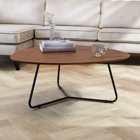 Tavolino Zoë Noce Dimehouse Marrone LxPxH 91x82x23 Legno di mango Foto atmosferica vista frontale diagonale