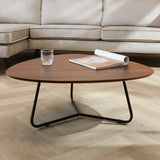 Tavolino Zoë Noce Dimehouse Marrone LxPxH 90x81x24 Legno di mango Vista frontale della foto suggestiva