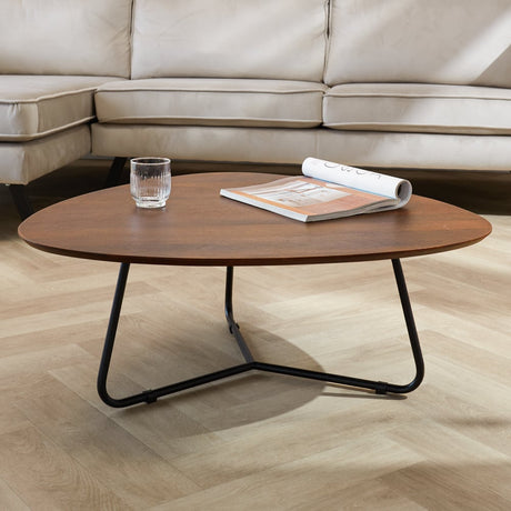 Tavolino Zoë Noce Dimehouse Marrone LxPxH 90x81x24 Legno di mango Vista frontale della foto suggestiva