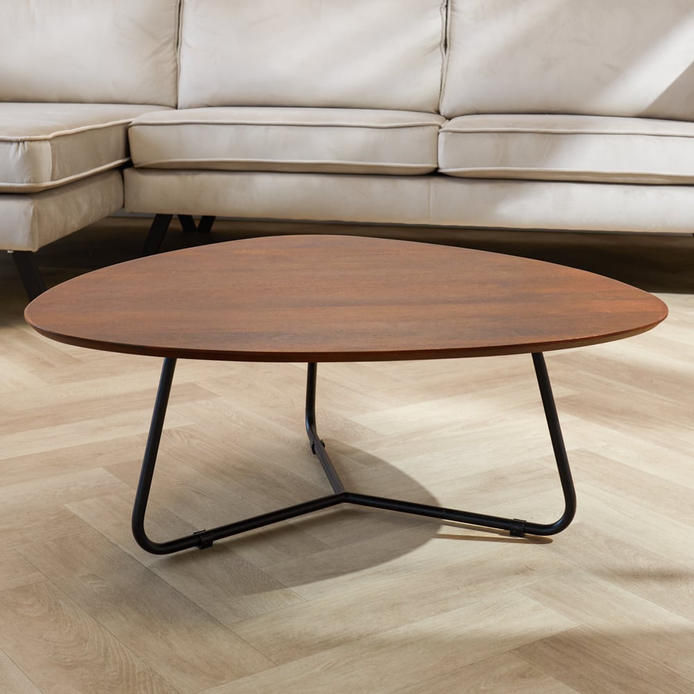 Tavolino Zoë Noce Dimehouse Marrone LxPxH 90x81x24 Legno di mango Vista frontale della foto suggestiva