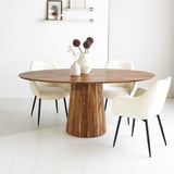 Tavolo da pranzo Amelia Dimehouse Rovere LxPxA 188x108x11 Legno di acacia Foto suggestiva vista diagonale frontale