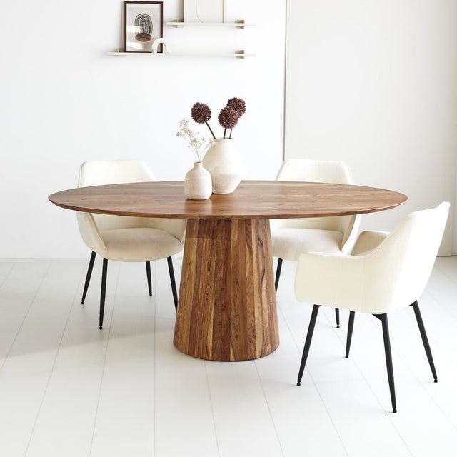 Tavolo da pranzo Amelia Dimehouse Rovere LxPxA 188x108x11 Legno di acacia Foto suggestiva vista diagonale frontale