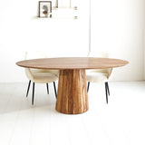 Tavolo da pranzo Amelia Dimehouse Rovere LxPxA 188x108x11 Legno di acacia Foto suggestiva vista diagonale frontale