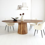 Tavolo da pranzo Amelia Dimehouse Rovere LxPxH 248x108x11 Legno di acacia Foto suggestiva vista diagonale frontale