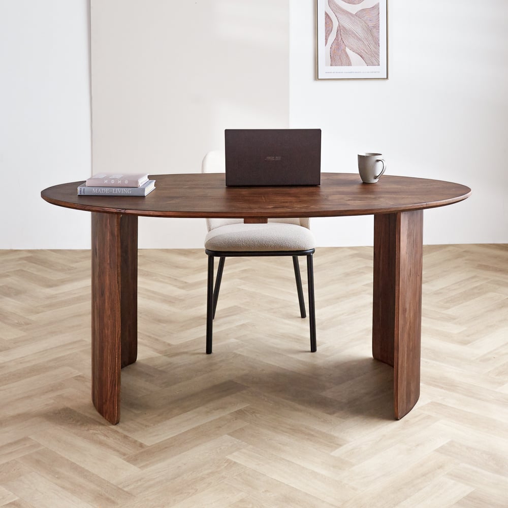Tavolo da pranzo Yves Finitura Noce Dimehouse Marrone LxPxH 165x95x10 Legno di acacia Foto atmosferica vista frontale