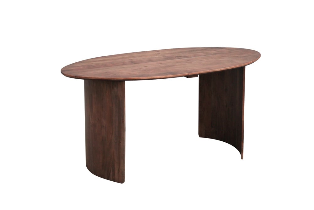 Tavolo da pranzo Yves Finitura Noce Dimehouse Marrone LxPxH 165x95x10 Legno di acacia Foto bianca vista frontale diagonale