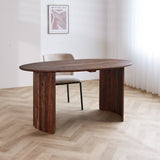 Tavolo da pranzo Yves Finitura Noce Dimehouse Marrone LxPxH 185x105x9 Legno di acacia Foto suggestiva vista diagonale frontale