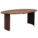 Tavolo da pranzo Yves Finitura Noce Dimehouse Marrone LxPxH 185x105x9 Legno di acacia Foto bianca vista frontale diagonale