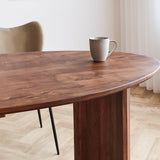 Tavolo da pranzo Yves Finitura Noce Dimehouse Marrone LxPxH 185x105x9 Legno di acacia Dettaglio fotografico atmosferico