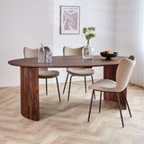 Tavolo da pranzo Yves Finitura Noce Dimehouse Marrone LxPxH 225x115x9 Legno di acacia Foto suggestiva vista diagonale frontale