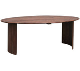 Tavolo da pranzo Yves Finitura Noce Dimehouse Marrone LxPxH 225x115x9 Legno di acacia Foto bianca vista frontale diagonale