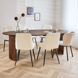 Tavolo da pranzo Yves Finitura Noce Dimehouse Marrone LxPxH 225x115x9 Legno di acacia Foto suggestiva vista diagonale frontale